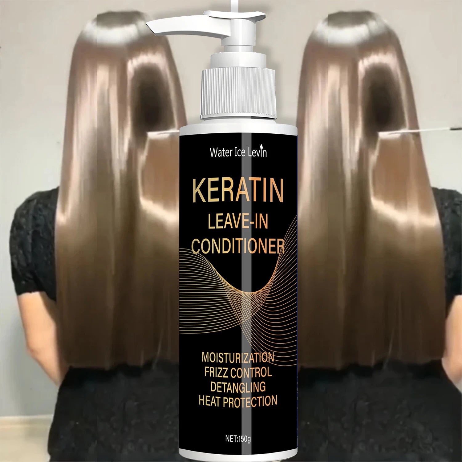 Keratin & Coconut Oil Leave-In Conditioner - Hydration + Frizz Control + Heat Protection - Detangles & Strengthens Hair