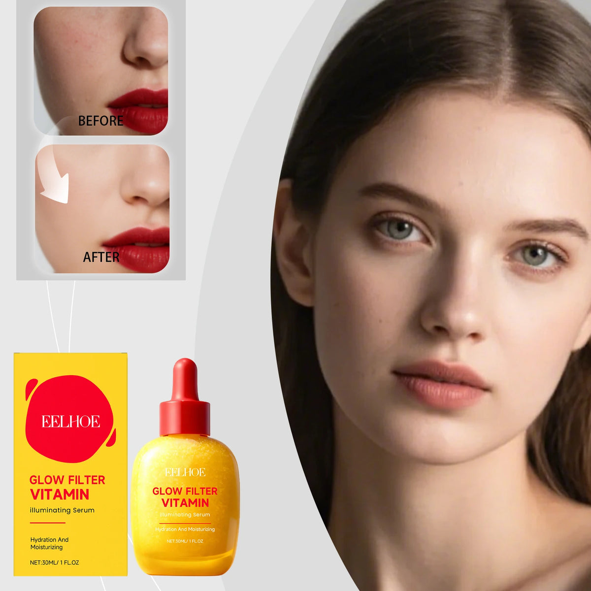 Vitamin C Serum Strengthens Skin Barrier Brightening Face Essence Deep Hydrating Nourishing Anti-Dryness Korean Facial Skincare