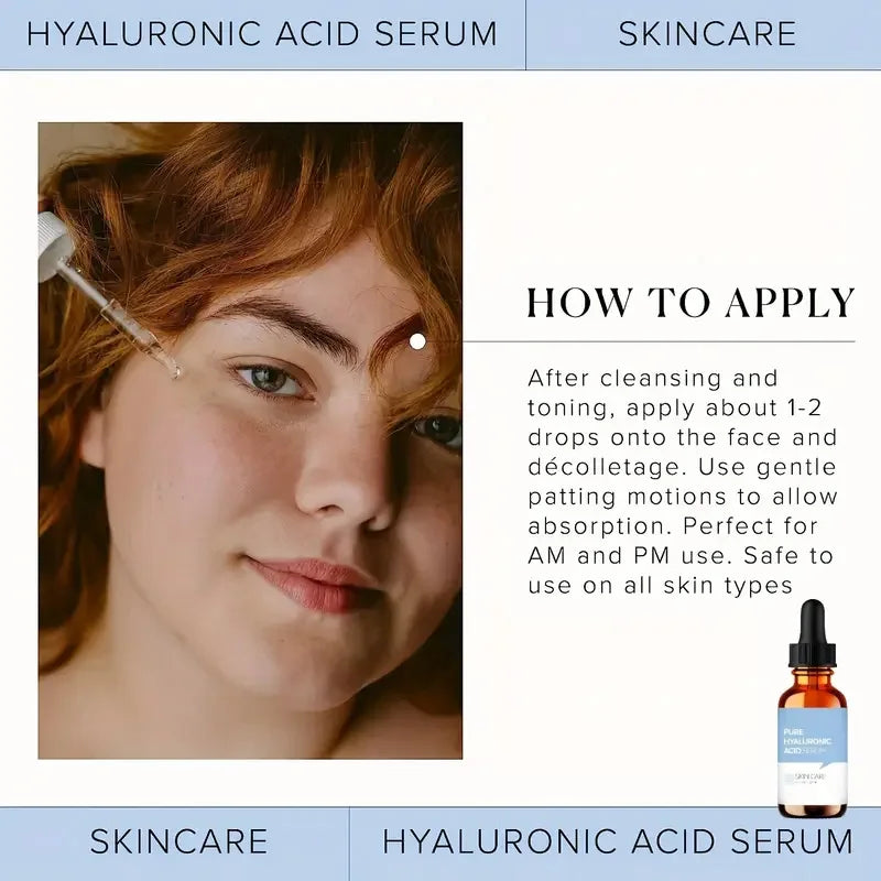 2 PCS Pure Hyaluronic Acid Essence Liquid - Highly Effective Moisturizing Skin Care Liquid - Can Enhance Skin Elasticity - 1 Oun