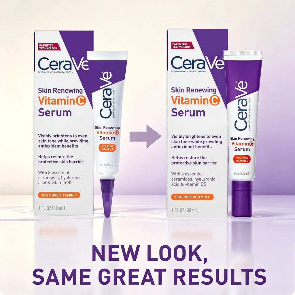 CeraVe Vitamin C Serum 10% Pure, Hyaluronic Acid & 3 Ceramides, Fragrance-Free Brightening Antioxidant Serum for Face, 1oz
