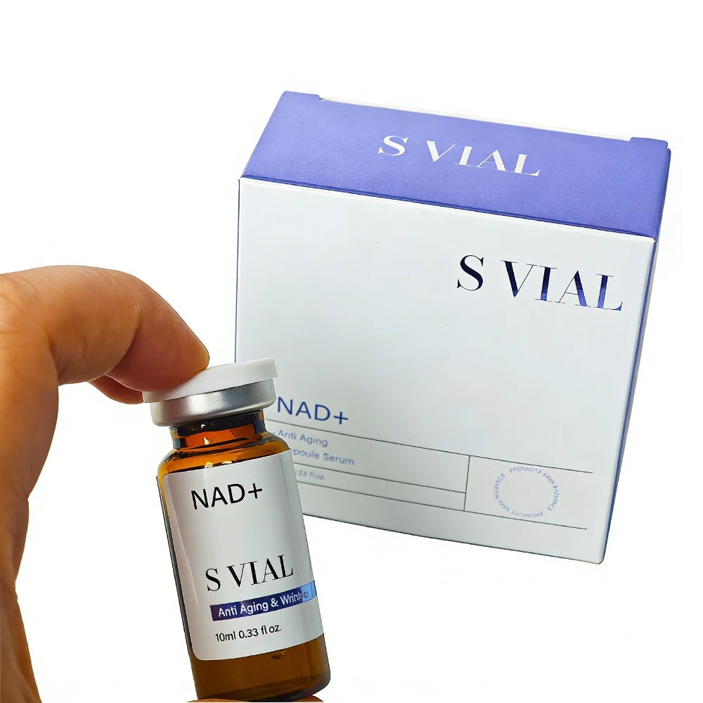 10ml NAD + Hyaluronic Acid Ampoule Skin Booster Lifting Firming Anti-Wrinkle Repair Hydrating Facial 0.25mm Microneedles Serum