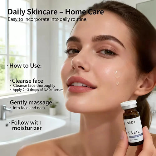 10ml NAD + Hyaluronic Acid Ampoule Skin Booster Lifting Firming Anti-Wrinkle Repair Hydrating Facial 0.25mm Microneedles Serum