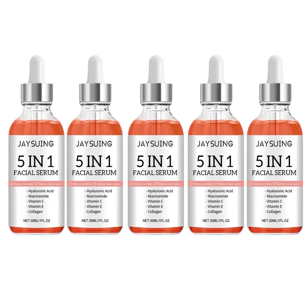 5 In 1 Hyaluronic Acid Face Serum Moisturizing Vitamin C collagen Lightning Facial Serum Shrink Pores Skin Care