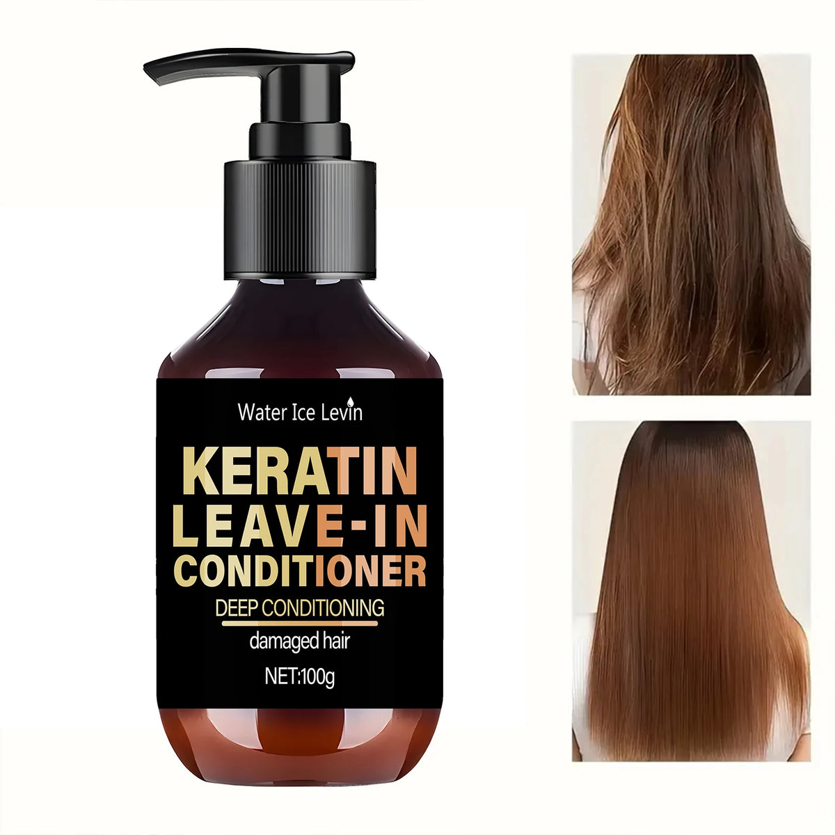 Keratin Leave-In Conditioner with Biotin & Collagen - Repairs Damaged Hair for Deep Moisture, Softness & Shine, Hair Treatment.